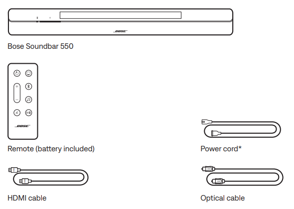 Bose Soundbar 550-WHAT’S IN THE BOX